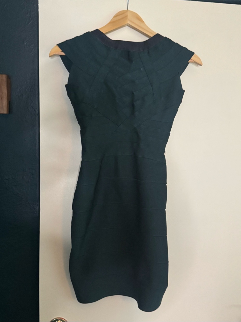 House of CB. Dark/Forest Green High Neck Bandage Mini Dress.